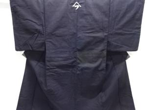 アンティーク　木綿本藍べんがら染単衣男物着物(腰紐付き)